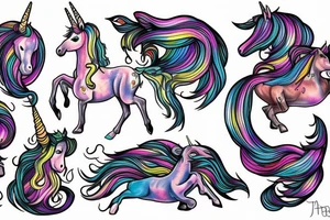 Unicorn and wizard tattoo idea