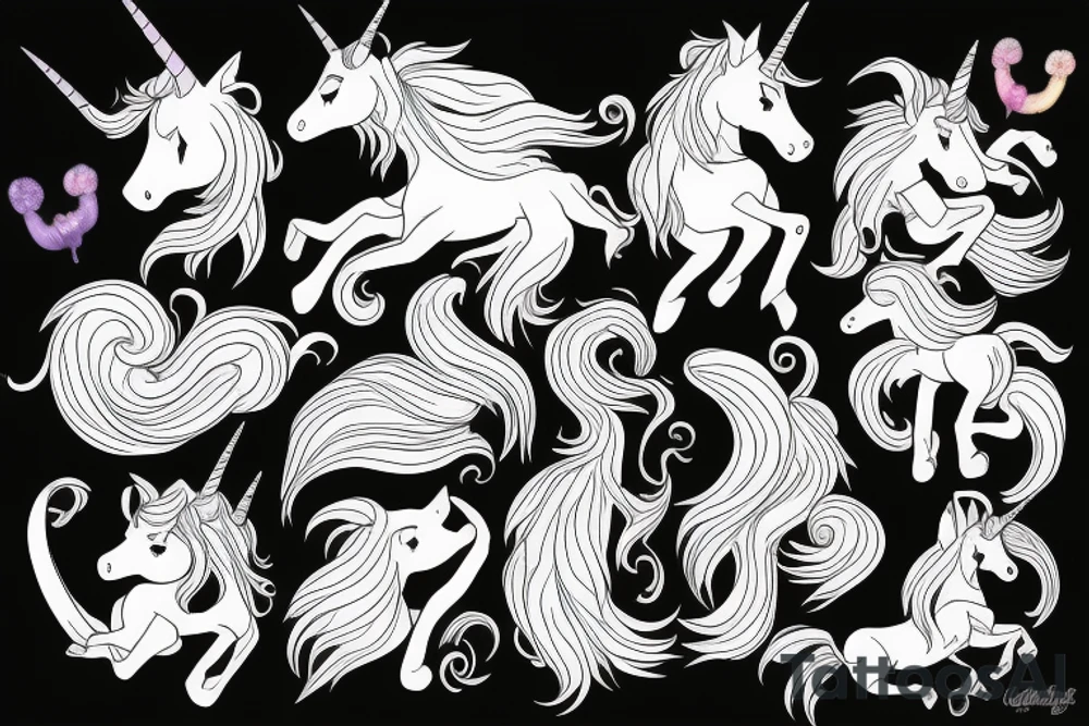Unicorn and wizard tattoo idea