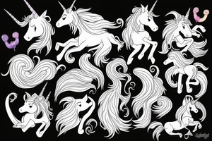 Unicorn and wizard tattoo idea
