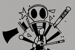 A Cowboy smoking a Joint Riding a Spacerocket. tattoo idea