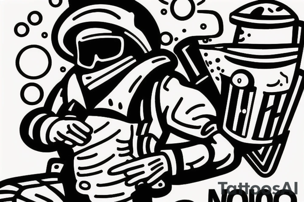 A Cowboy smoking a Joint Riding a Spacerocket. tattoo idea
