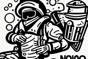 A Cowboy smoking a Joint Riding a Spacerocket. tattoo idea