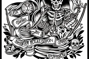 skeleton jumping rope tattoo idea