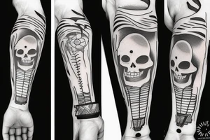 skeleton with a skipping rope tattoo idea