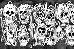 full skeleton skipping rope tattoo idea