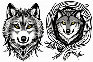 a wolf coming out of a vortex tattoo idea