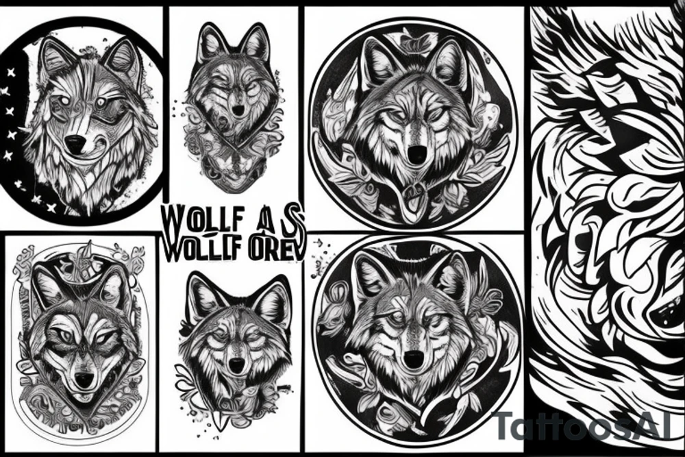 a wolf coming out of a vortex tattoo idea