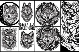 a wolf coming out of a vortex tattoo idea