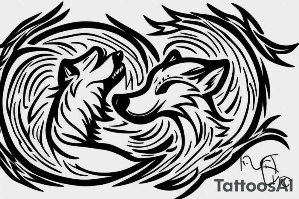 ferocious wolf coming out of a vortex tattoo idea