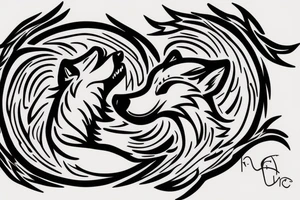 ferocious wolf coming out of a vortex tattoo idea