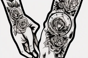 time hourglass in the hand of a woman tattoo idea