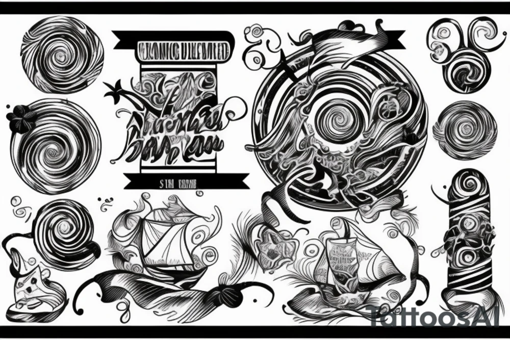 Swirling house in a tattoo tattoo idea