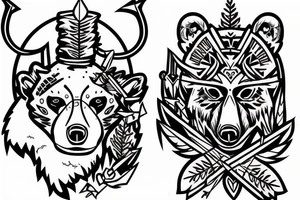Bear with 2 arrows through its head tattoo idea