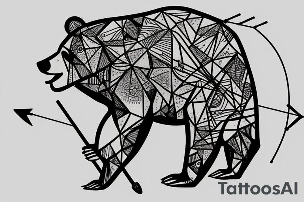 Bear with 2 arrows through its head tattoo idea