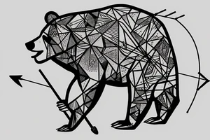 Bear with 2 arrows through its head tattoo idea