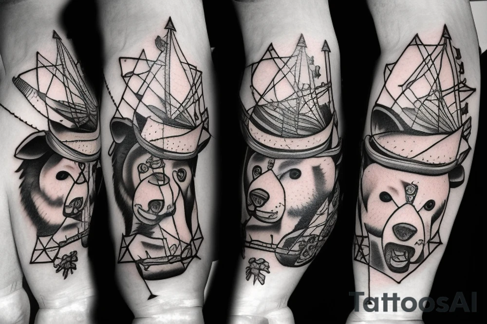 Bear with 2 arrows through its head tattoo idea