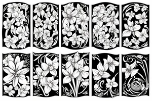 Narcissus and Honeysuckle flowers tattoo idea