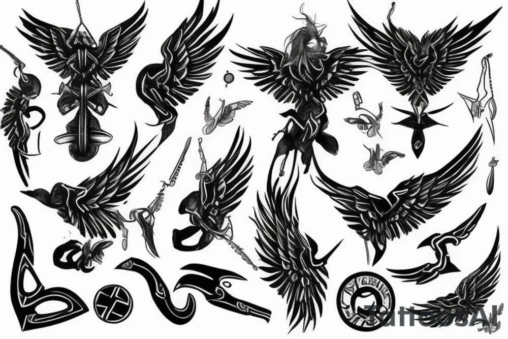 Ankh with wings tattoo idea