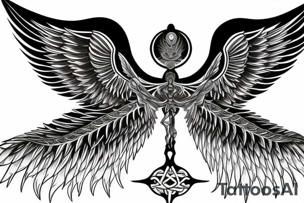 Ankh with wings tattoo idea