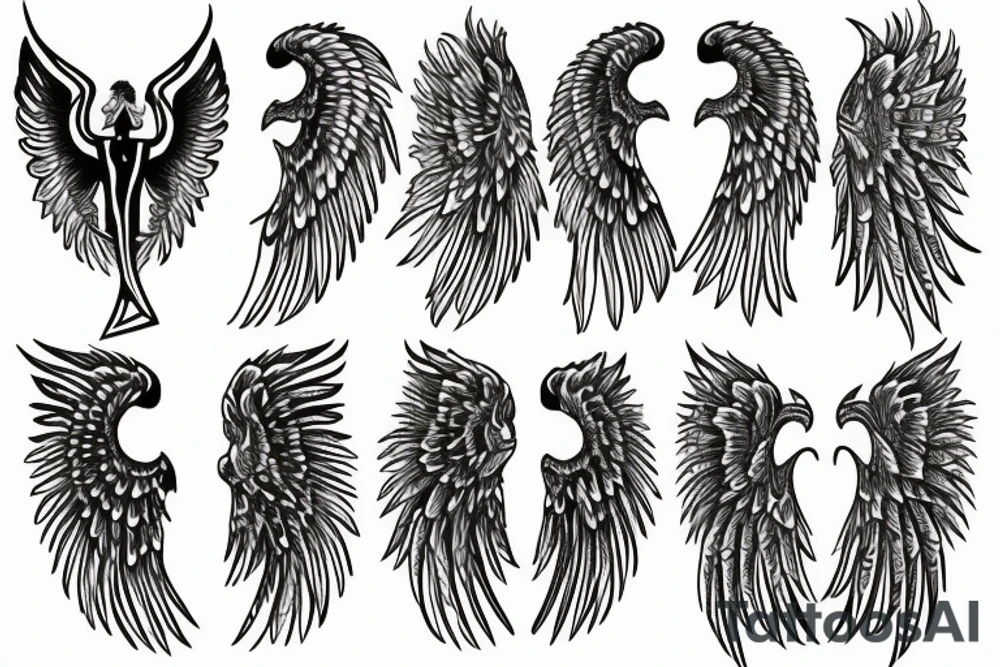 Ankh with two wings tattoo idea