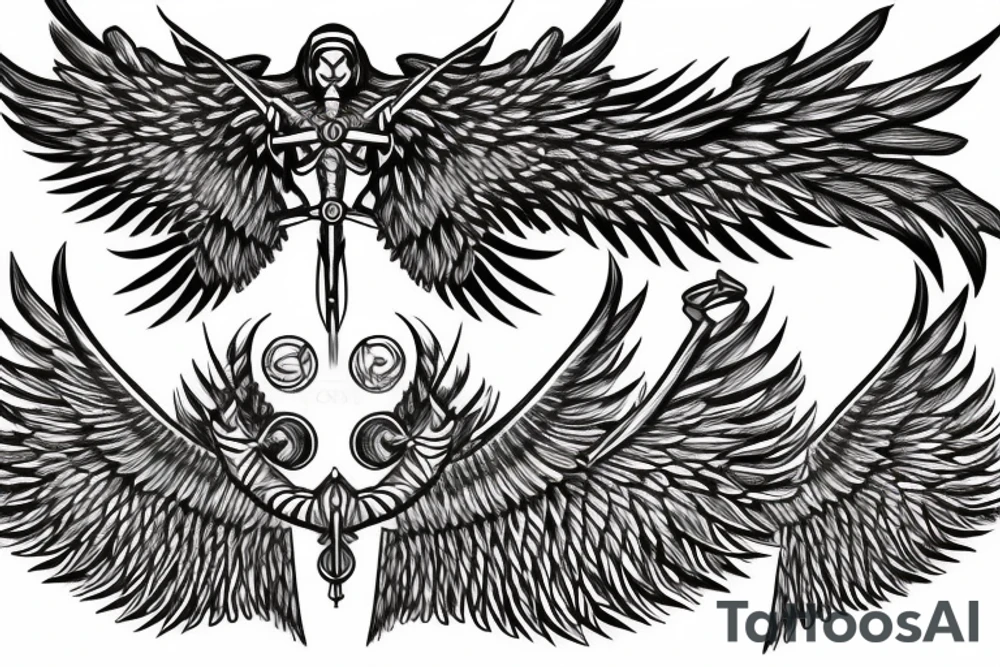 Ankh with two wings tattoo idea