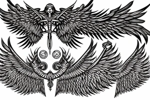 Ankh with two wings tattoo idea