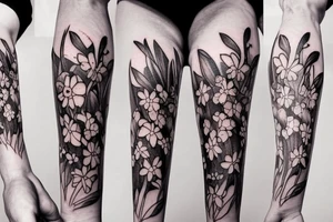 Narcissus and Honeysuckle flowers tattoo idea