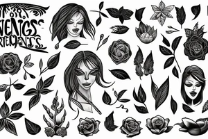 Elements of nature that depict women strength tattoo idea