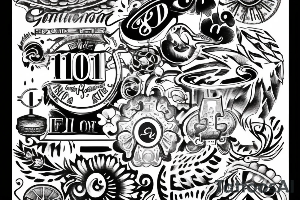The word Benjamin with the date 12/20/13 tattoo idea