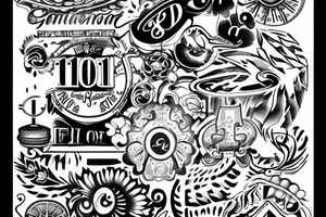 The word Benjamin with the date 12/20/13 tattoo idea