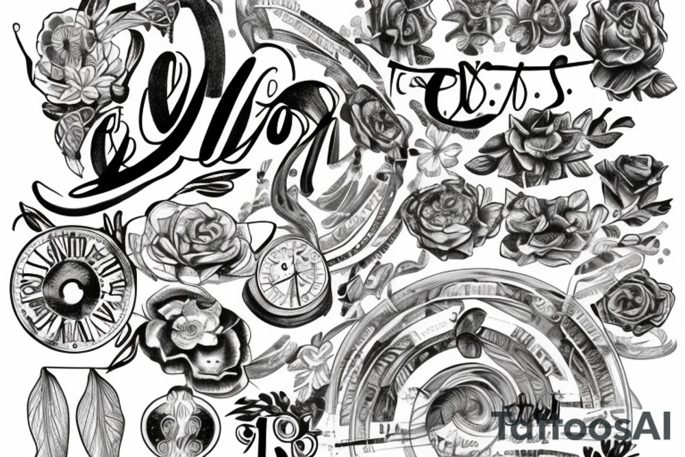 The word Benjamin with the date 12/20/13 tattoo idea