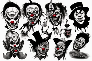 scary clown tattoo idea