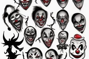 scary clown tattoo idea