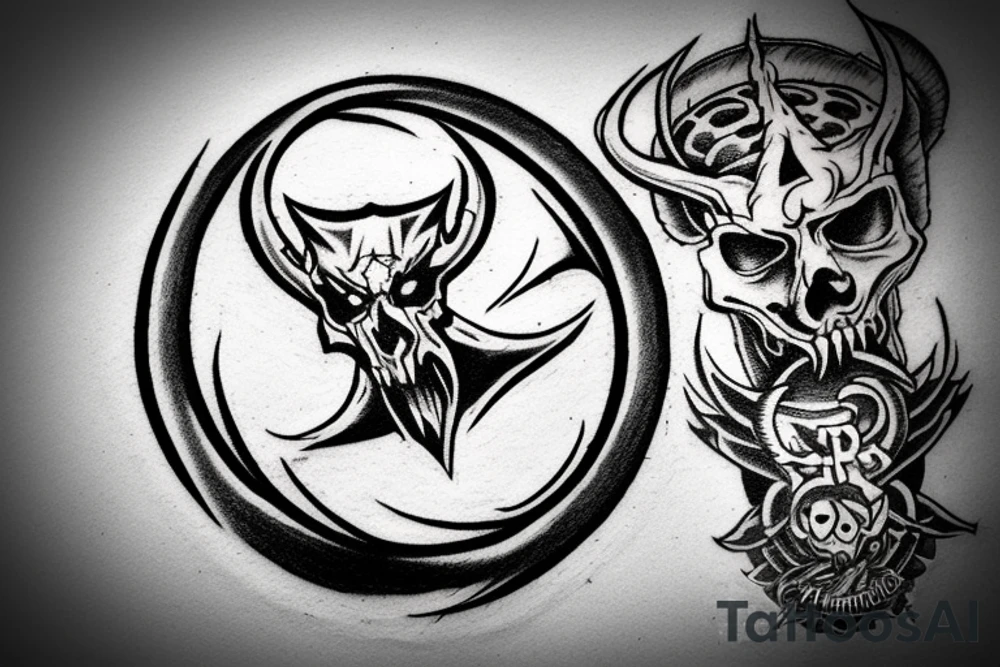 Band demon hunter logo tattoo idea