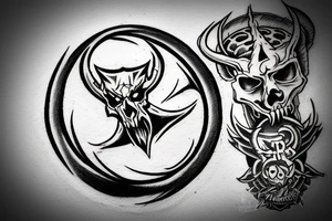 Band demon hunter logo tattoo idea