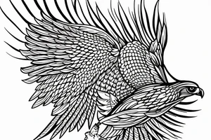 the outline of a falcon in mid flight tattoo idea