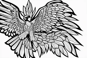 the outline of a falcon in mid flight, just the outline tattoo idea