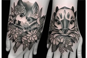 Animals and travel tattoo idea