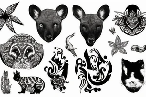 Animals and travel tattoo idea