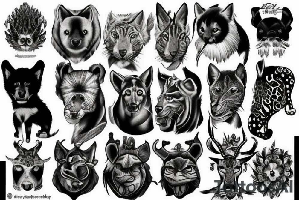 Animals tattoo idea