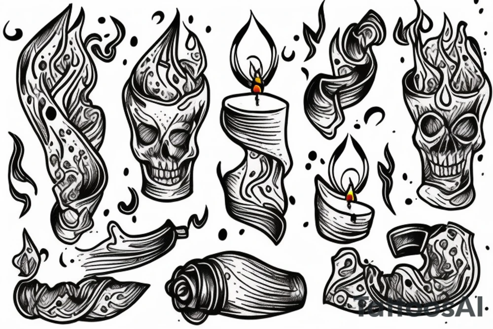 burning candle at both ends tattoo idea