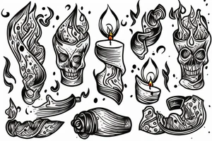 burning candle at both ends tattoo idea