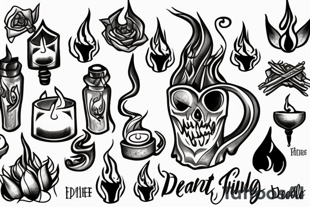 burning candle at both ends tattoo idea