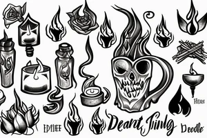 burning candle at both ends tattoo idea