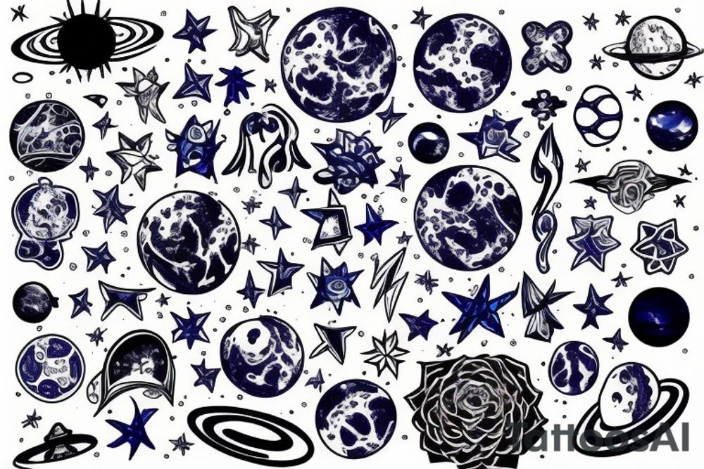 Space blue tattoo idea