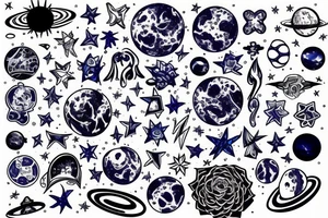 Space blue tattoo idea