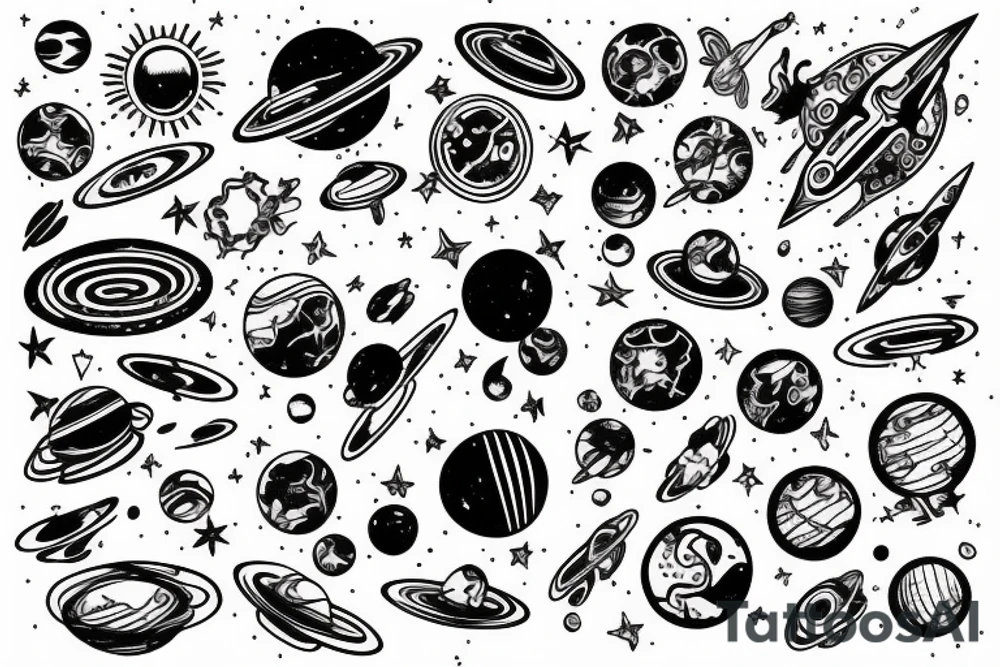 Space blue tattoo idea