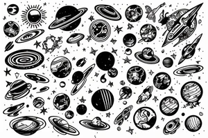 Space blue tattoo idea