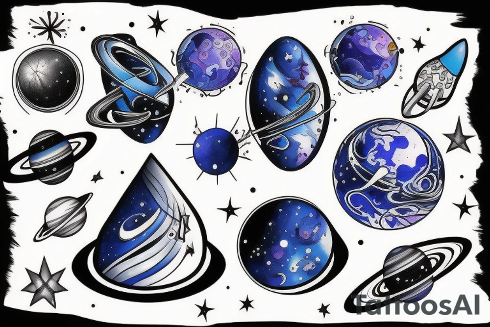 Space blue tattoo idea