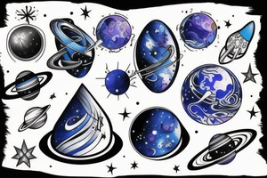 Space blue tattoo idea